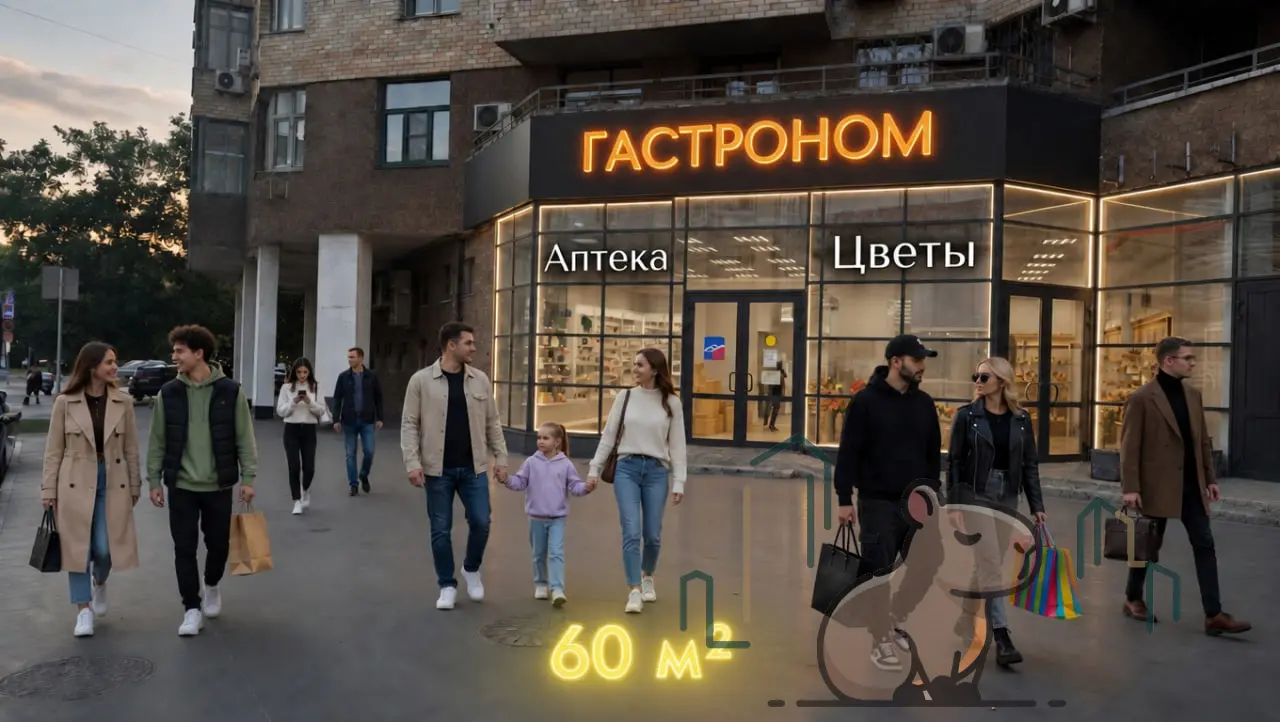 60 м²  в Гастрономе у м Люблино